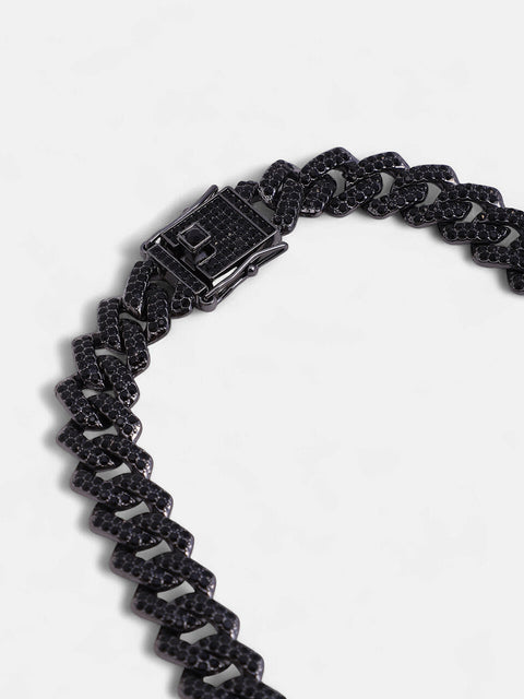 The Bijou-Curb Chain Necklace - Onyx Black