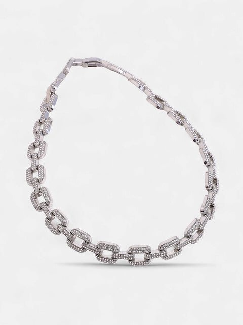 The Bijou-Quad Chain Necklace - Metallic Silver