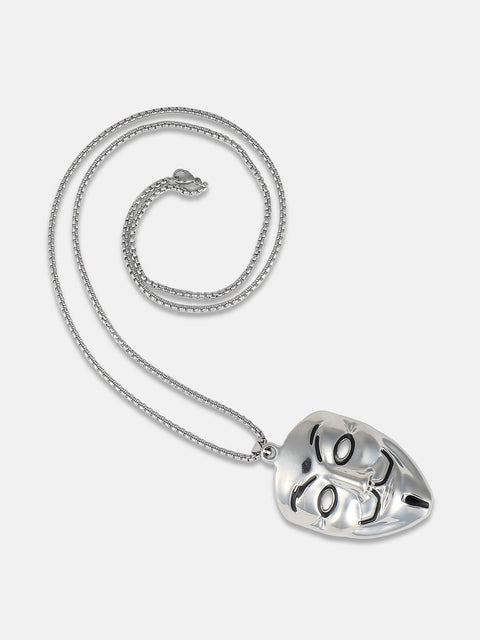 Men's V For Vendetta Pendant Necklace - Silver