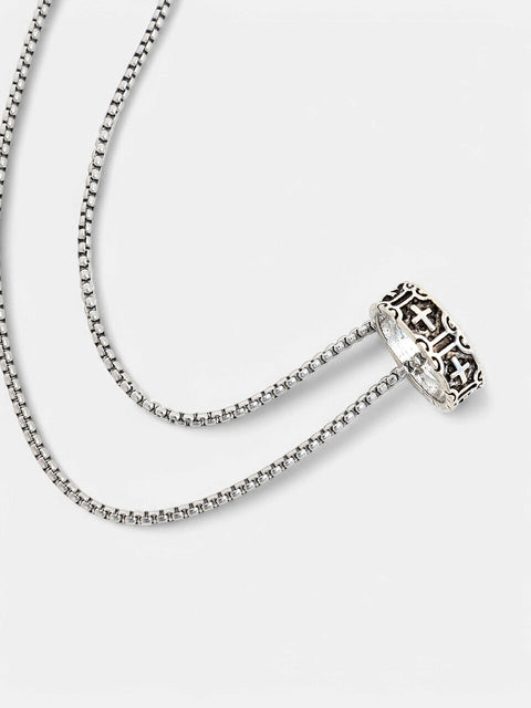 The Imperial Crucifix Pendant Necklace - Metallic Silver