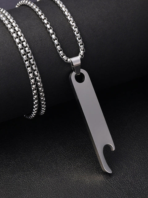 The Blade Pendant Necklace - Metallic Silver