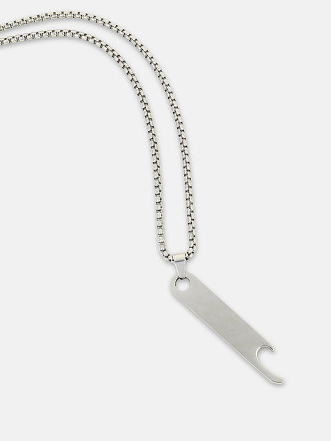 The Blade Pendant Necklace - Metallic Silver