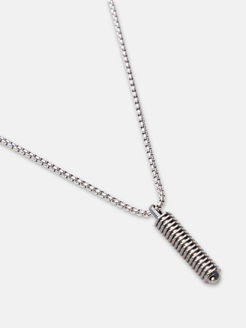 The Spiral Pendant Necklace - Metallic Silver