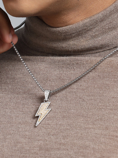 The Bijou-Flash Pendant Necklace - Metallic Silver