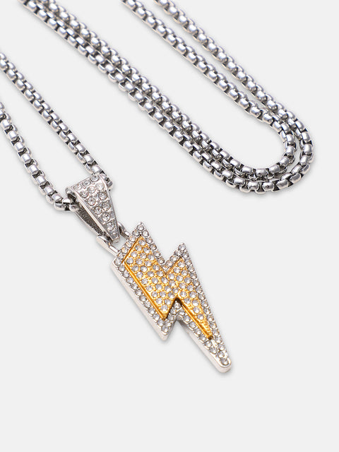 The Bijou-Flash Pendant Necklace - Metallic Silver