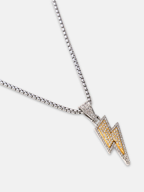 The Bijou-Flash Pendant Necklace - Metallic Silver