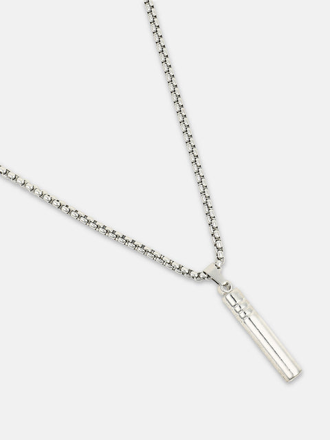 The Whistle Pendant Necklace - Metallic Silver