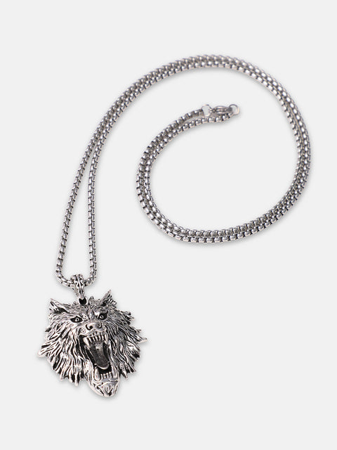 The Leo Pendant Necklace - Metallic Silver