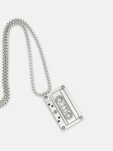 The Stereo Pendant Necklace - Metallic Silver