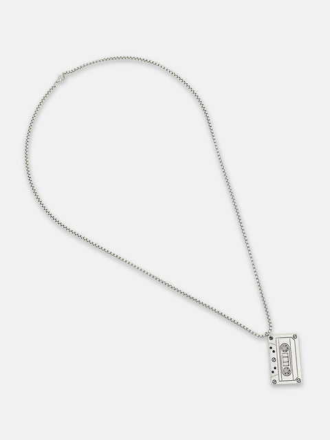 The Stereo Pendant Necklace - Metallic Silver