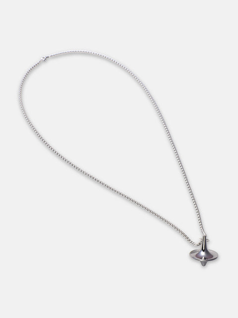 The Spinner Pendant Necklace - Metallic Silver