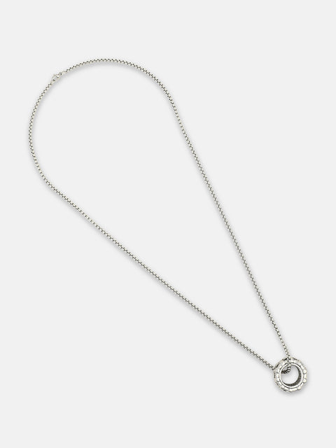 The Tire Pendant Necklace - Metallic Silver