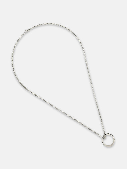 The Link-Halo Pendant Necklace - Metallic Silver