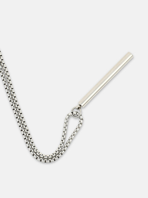 The Rod Pendant Necklace - Metallic Silver