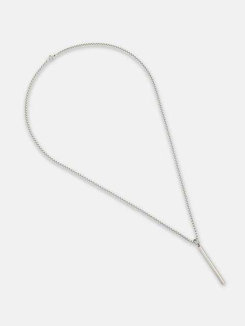 The Rod Pendant Necklace - Metallic Silver