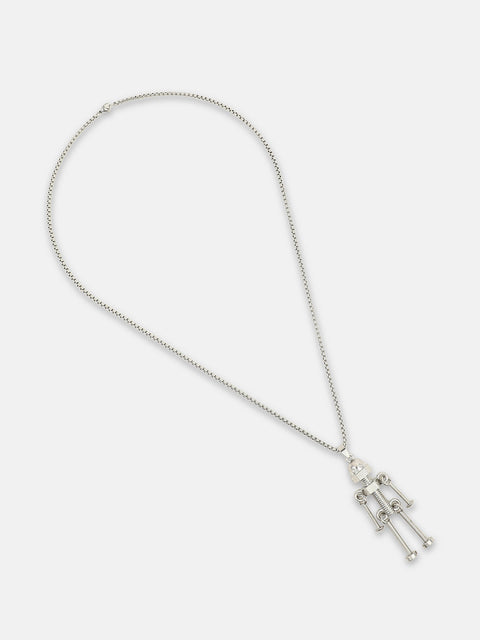 The Cyberon Pendant Necklace - Metallic Silver