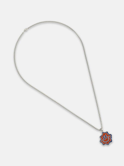 The Fluid-Smile Pendant Necklace - Metallic Silver