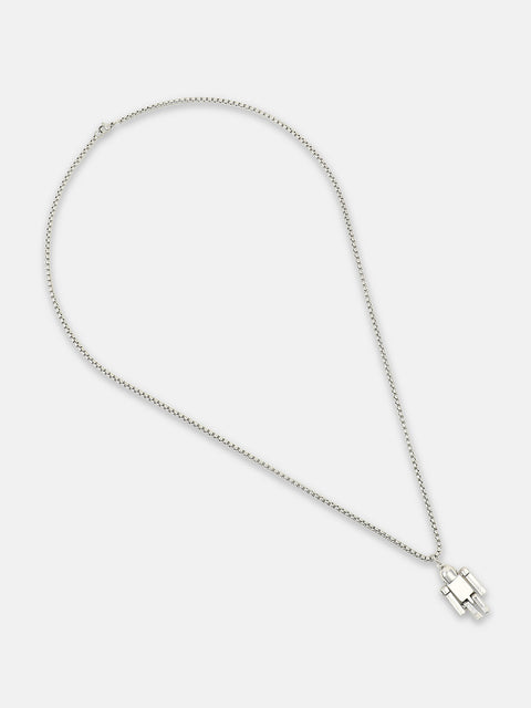 The Robo Pendant Necklace - Metallic Silver