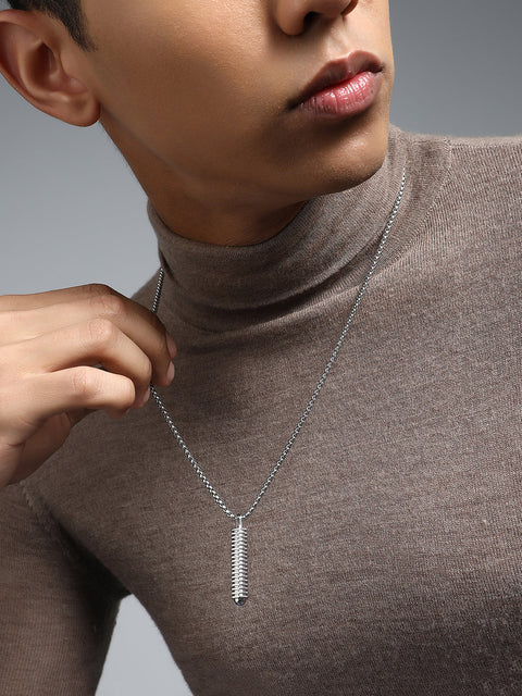 The Ripple Pendant Necklace - Metallic Silver
