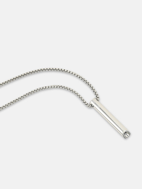 The Pipe Pendant Necklace - Metallic Silver