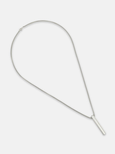 The Pipe Pendant Necklace - Metallic Silver