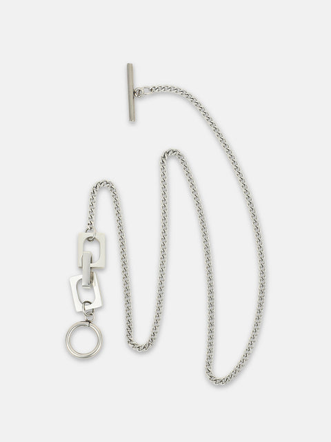 The Zig-Saw Pendant Necklace - Metallic Silver