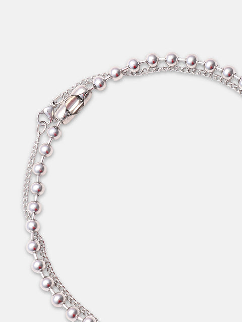 The Spool Pendant Necklace - Metallic Silver