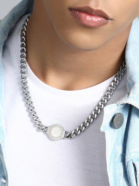 The Roma Pendant Necklace - Metallic Silver