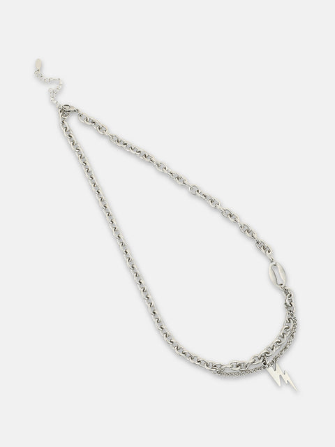 The Flash Pendant Necklace - Metallic Silver