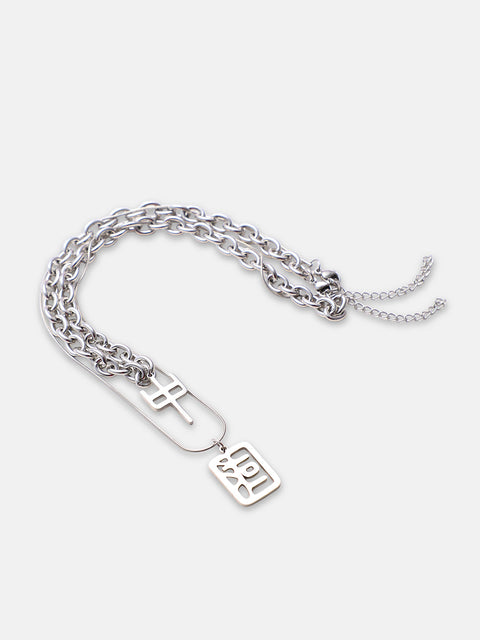 The Oriental Pendant Necklace - Metallic Silver