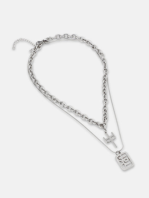 The Oriental Pendant Necklace - Metallic Silver