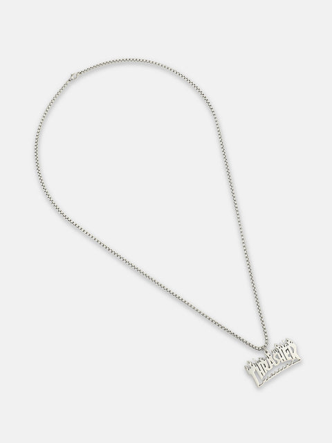 The Trasher Pendant Necklace - Metallic Silver
