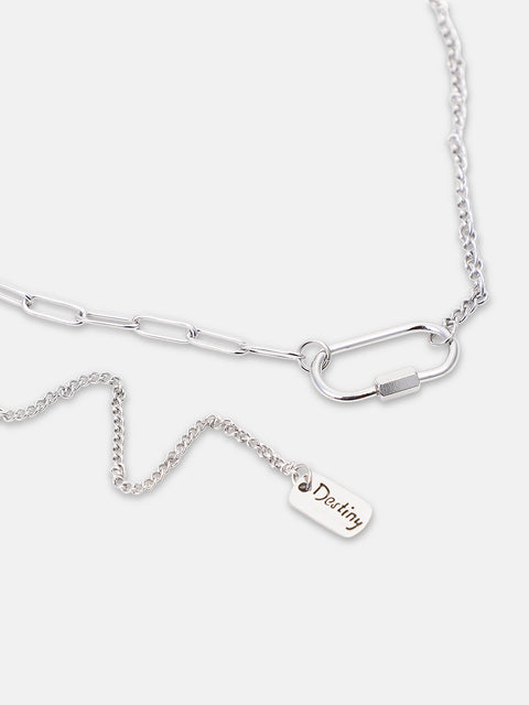 The Industrial Link Pendant Necklace - Metallic Silver