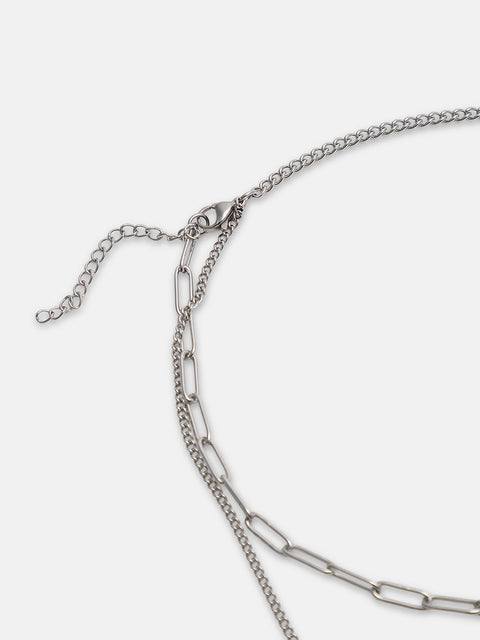 The Industrial Link Pendant Necklace - Metallic Silver