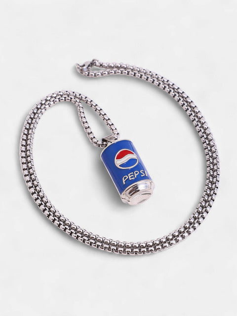 The Tincan Pendant Necklace - Metallic Silver