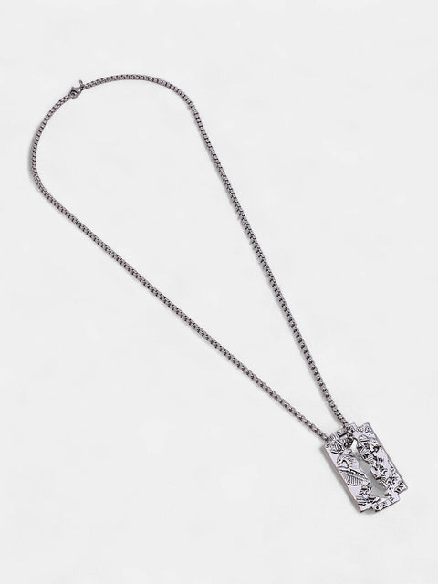 The Eagle-Blade Pendant Necklace - Metallic Silver