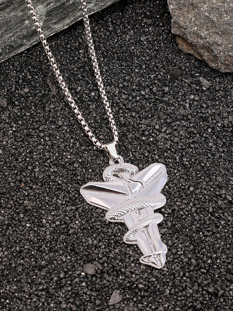 The Snakehead Pendant Necklace - Metallic Silver