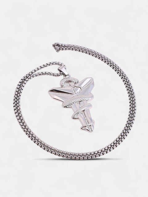 The Snakehead Pendant Necklace - Metallic Silver