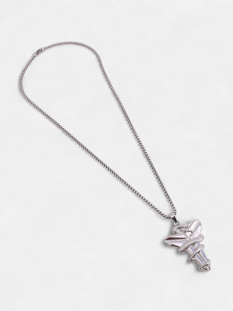 The Snakehead Pendant Necklace - Metallic Silver