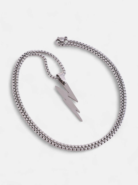 The Thunder Pendant Necklace - Metallic Silver