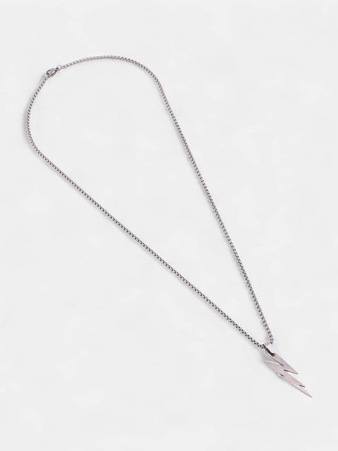 The Thunder Pendant Necklace - Metallic Silver