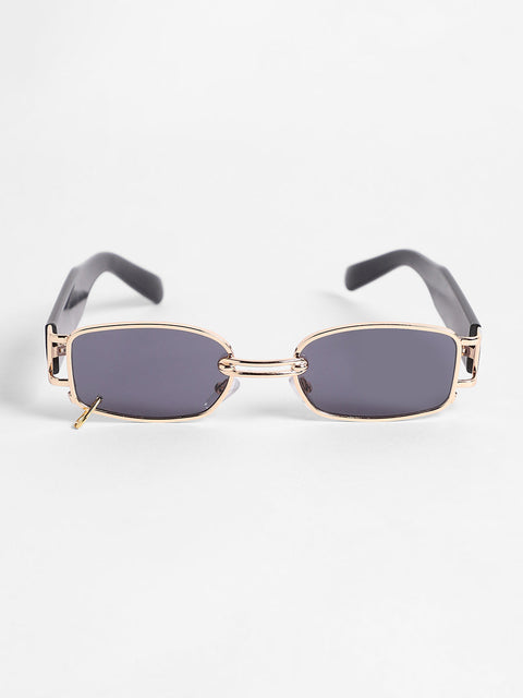 Men's Full Rim Rectangular Sunglasses - Black