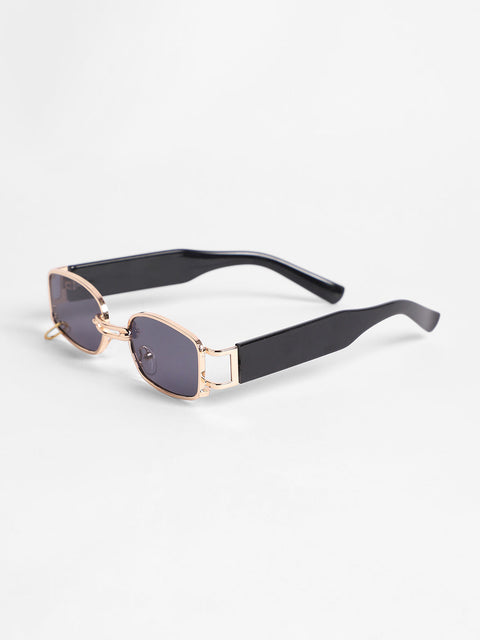Men's Full Rim Rectangular Sunglasses - Black