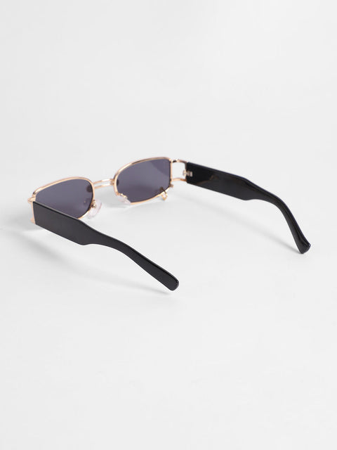 Men's Full Rim Rectangular Sunglasses - Black