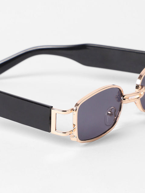Men's Full Rim Rectangular Sunglasses - Black