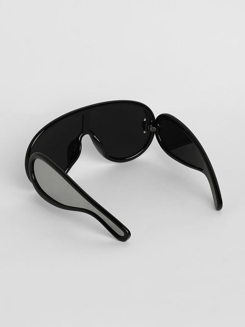 Men's Metallic Oversized Sunglases - Black