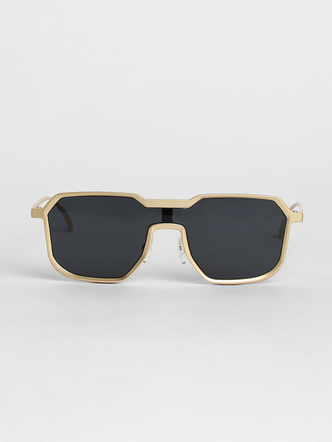 Men's Block Rectangular Sunglasses - Gold