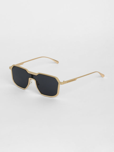 Men's Block Rectangular Sunglasses - Gold