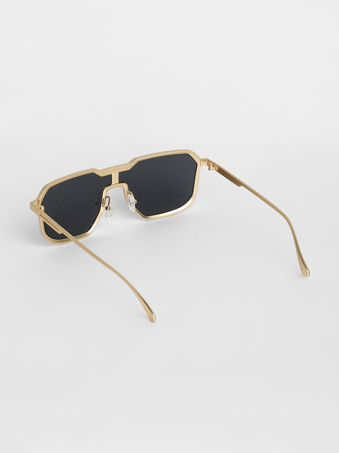 Men's Block Rectangular Sunglasses - Gold