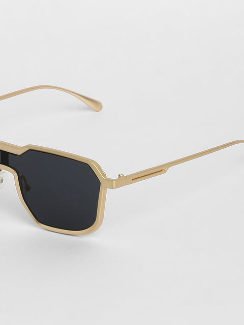 Men's Block Rectangular Sunglasses - Gold